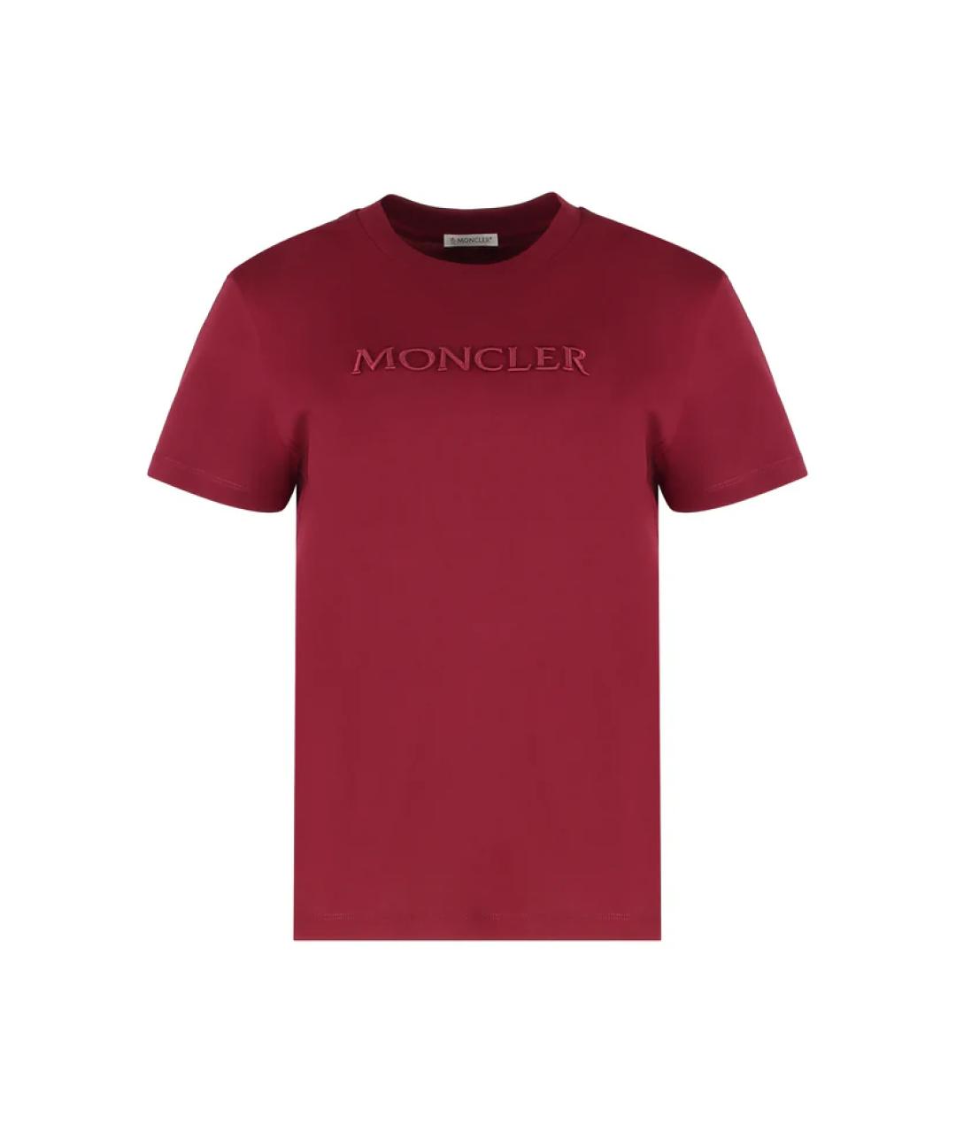 MONCLER Красная хлопковая футболка, фото 1