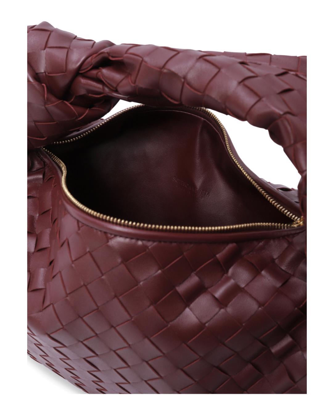 BOTTEGA VENETA Бордовая кожаная сумка через плечо, фото 5