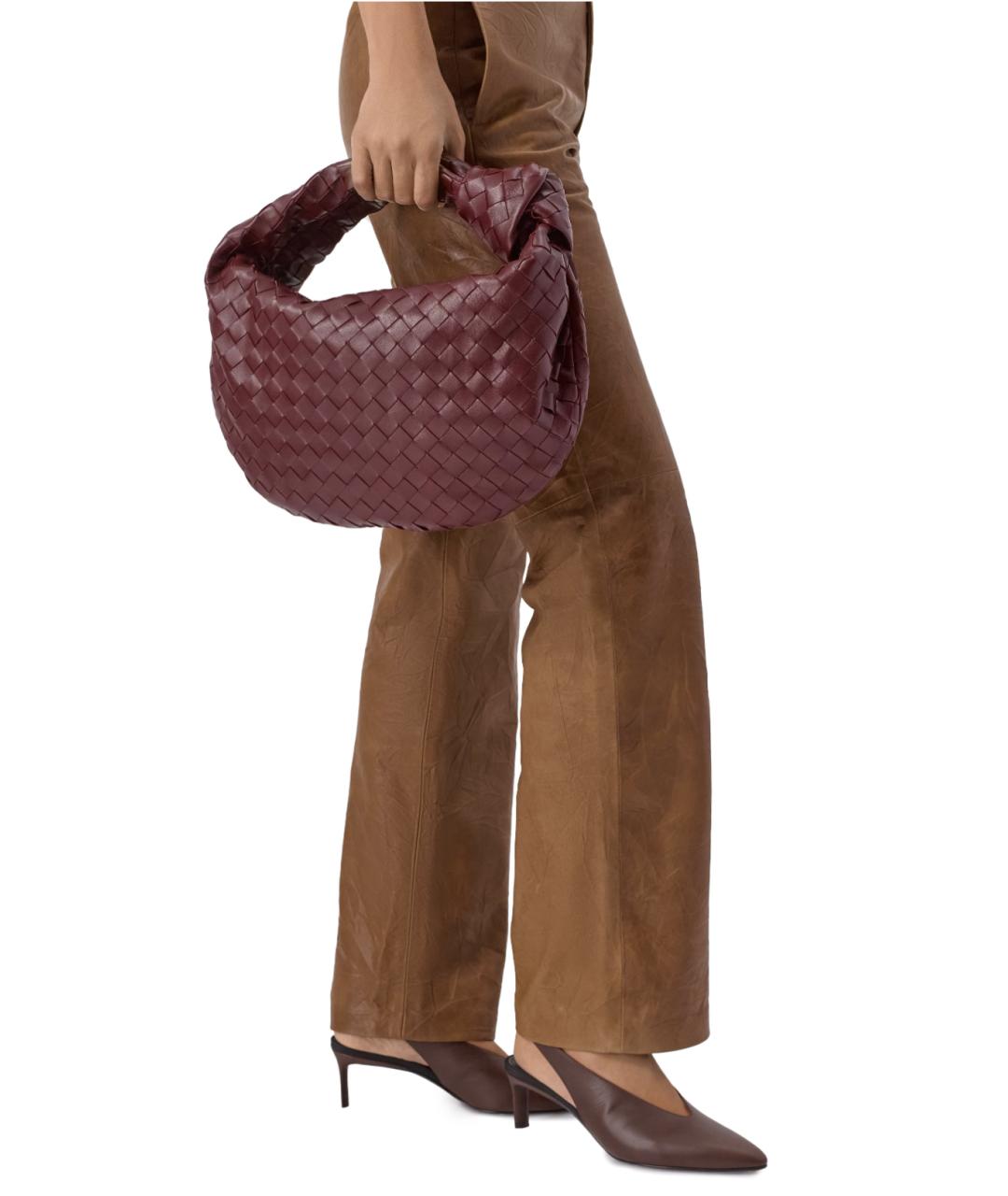 BOTTEGA VENETA Бордовая кожаная сумка через плечо, фото 2