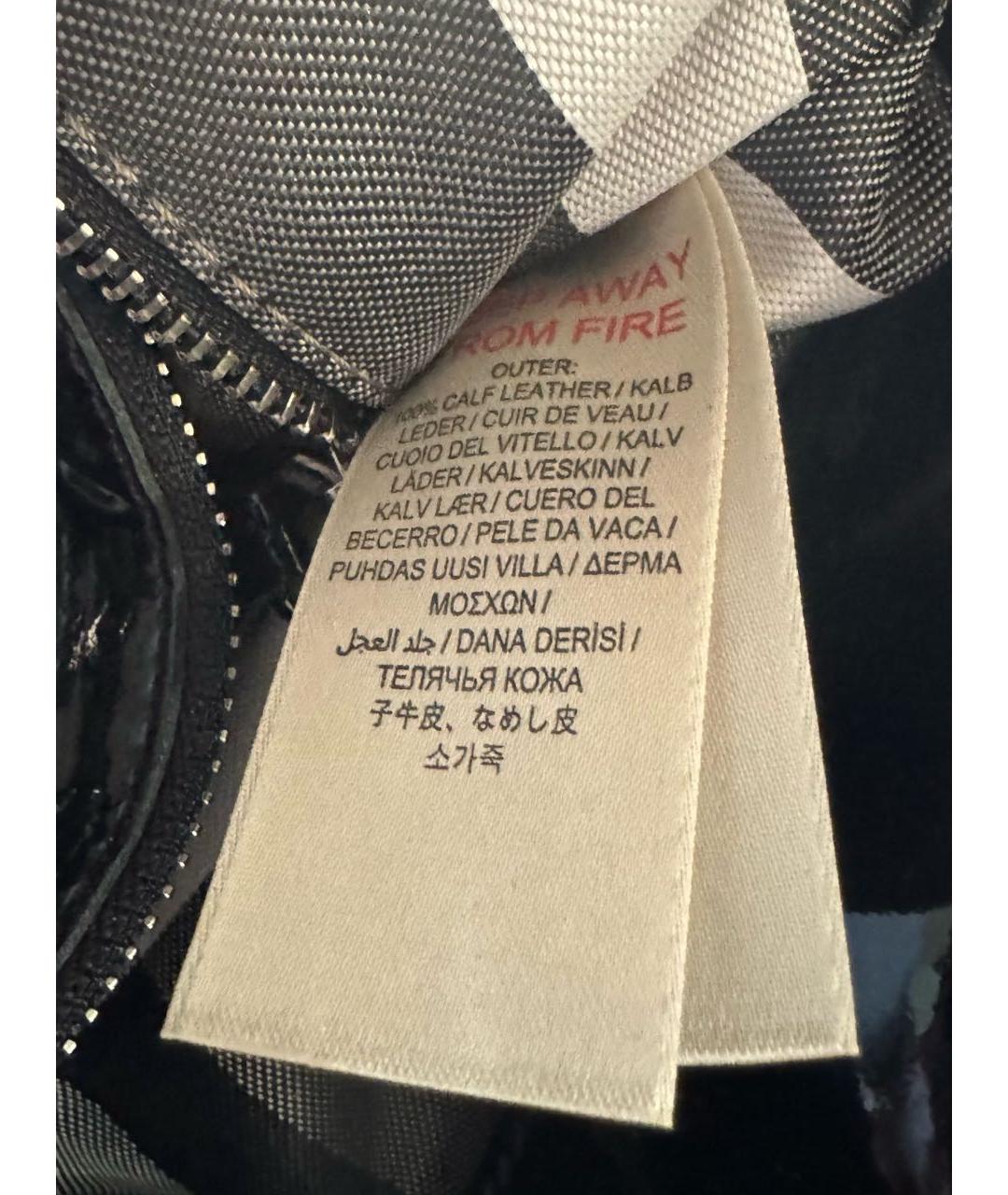 BURBERRY Черная сумка с короткими ручками из лакированной кожи, фото 8
