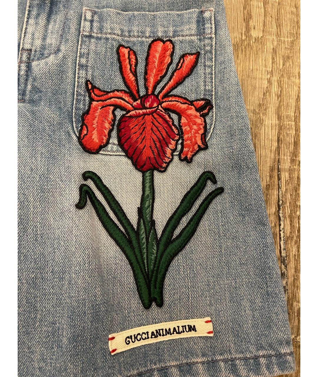 GUCCI Голубая деним юбка, фото 2
