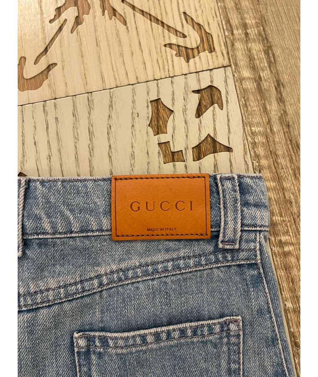 GUCCI Голубая деним юбка, фото 4