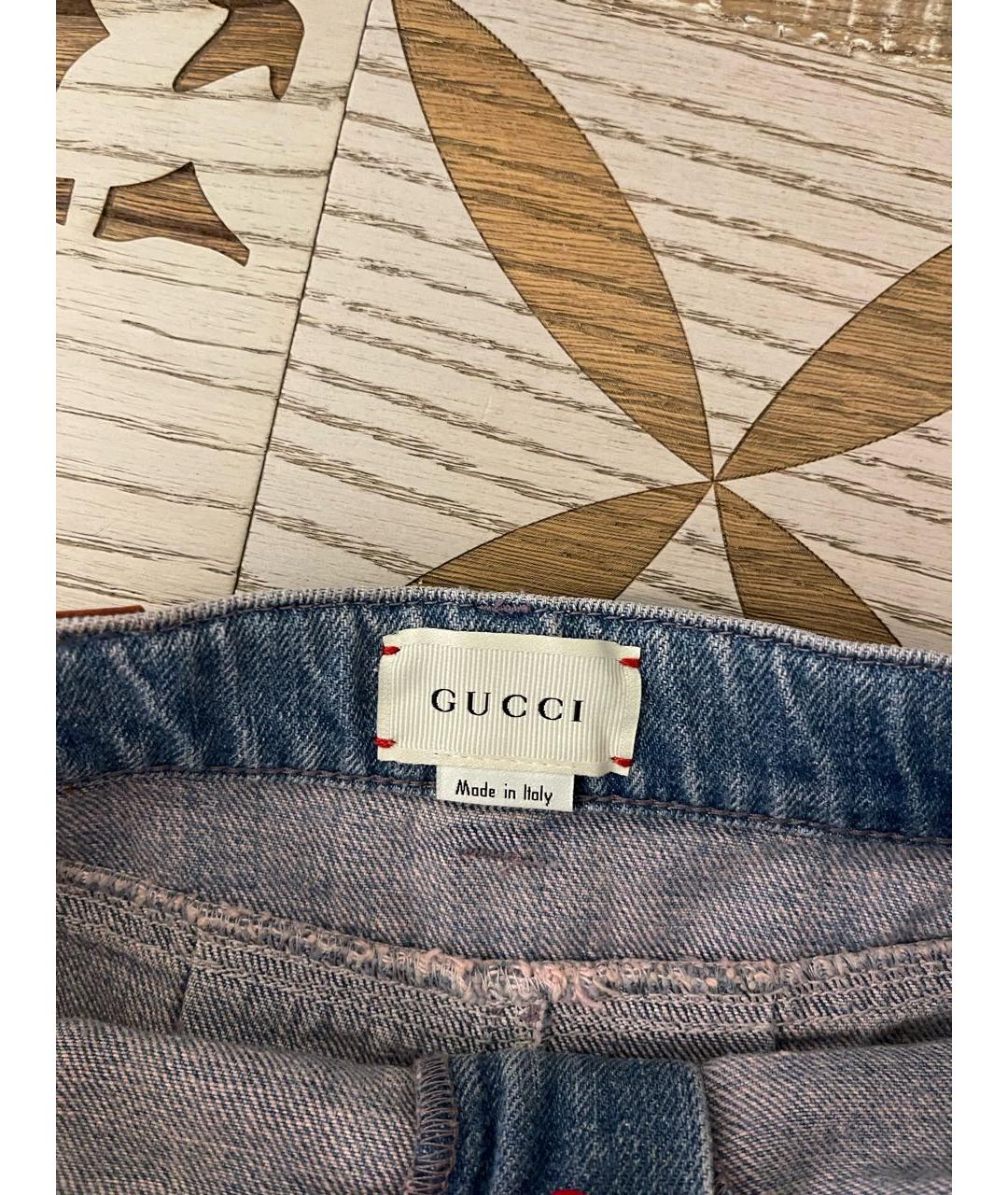 GUCCI Голубая деним юбка, фото 5