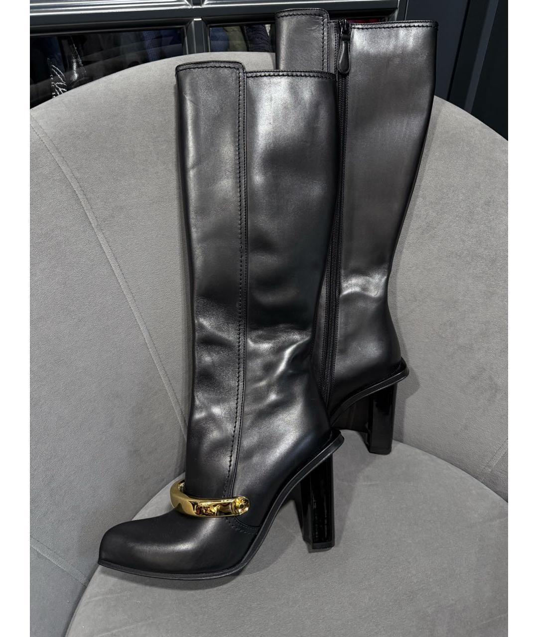 ALEXANDER MCQUEEN Черные кожаные сапоги, фото 4