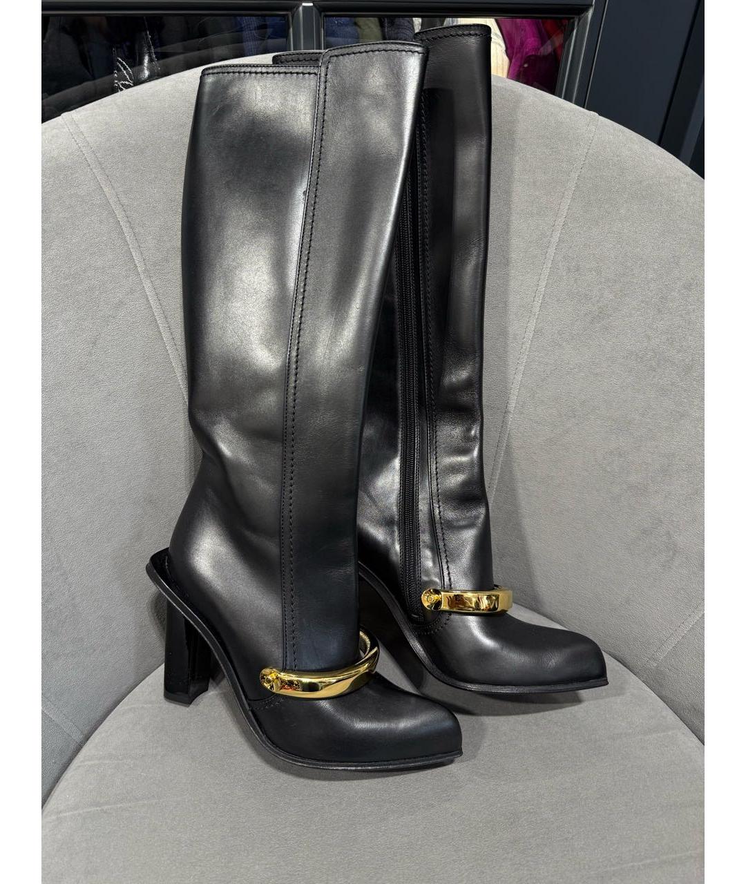 ALEXANDER MCQUEEN Черные кожаные сапоги, фото 2