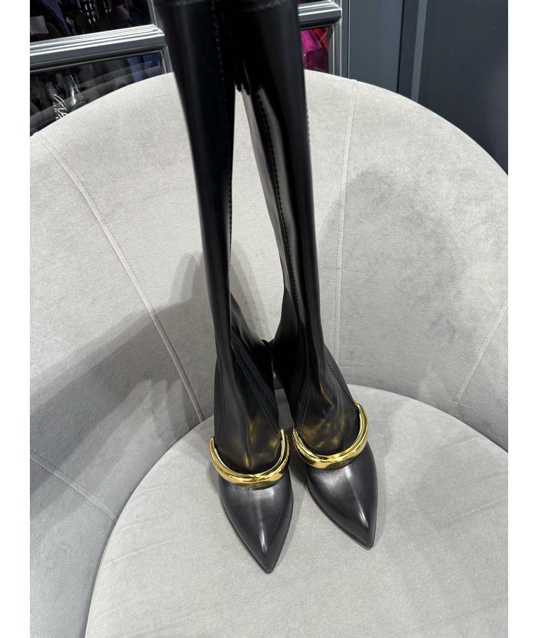 ALEXANDER MCQUEEN Черные кожаные сапоги, фото 5