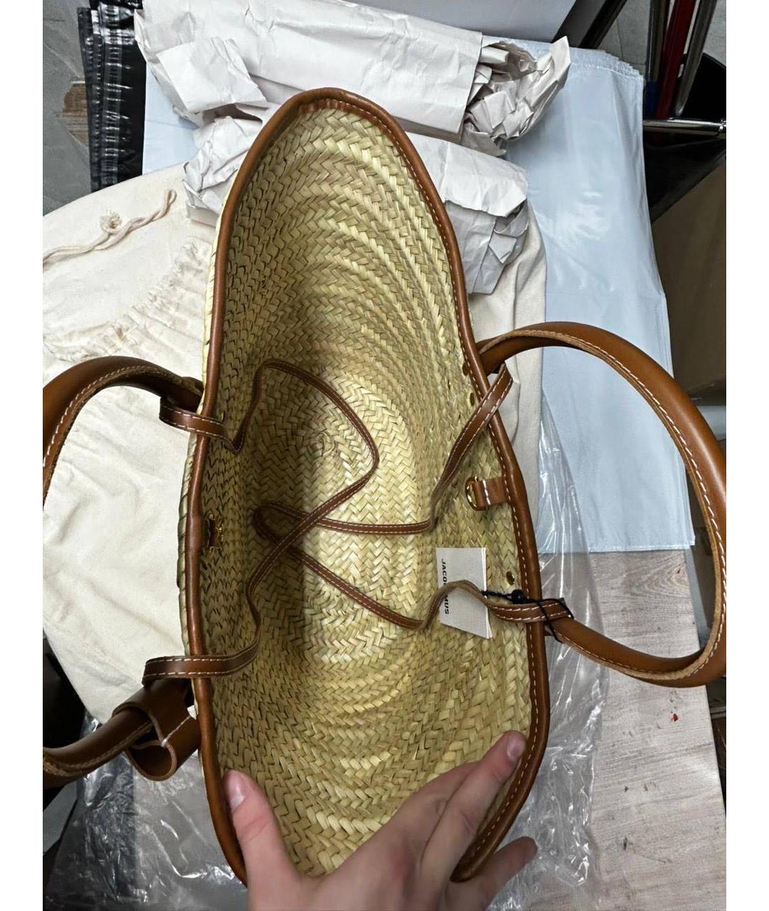 JACQUEMUS Коричневая пляжная сумка, фото 2