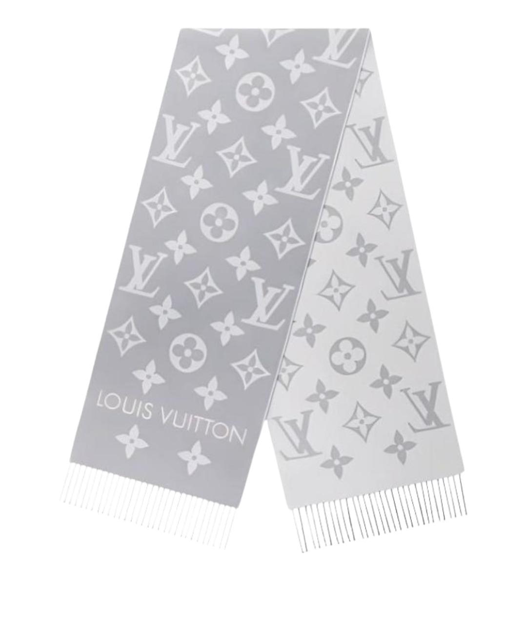LOUIS VUITTON Серый шерстяной шарф, фото 1