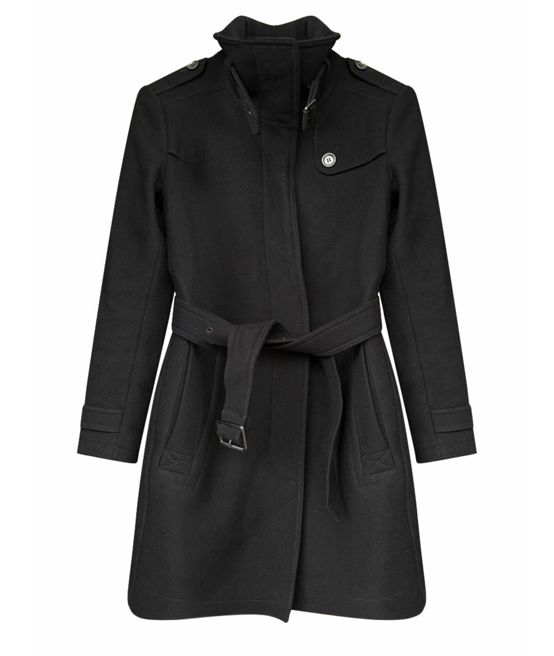 BURBERRY Черное шерстяное пальто, фото 1