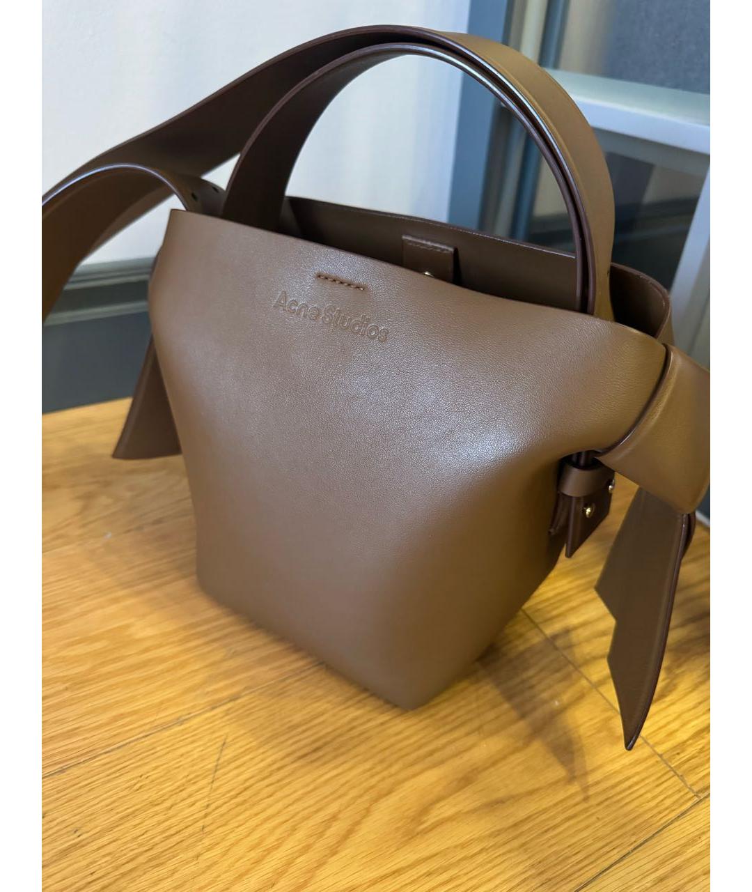 ACNE STUDIOS Коричневая кожаная сумка через плечо, фото 2