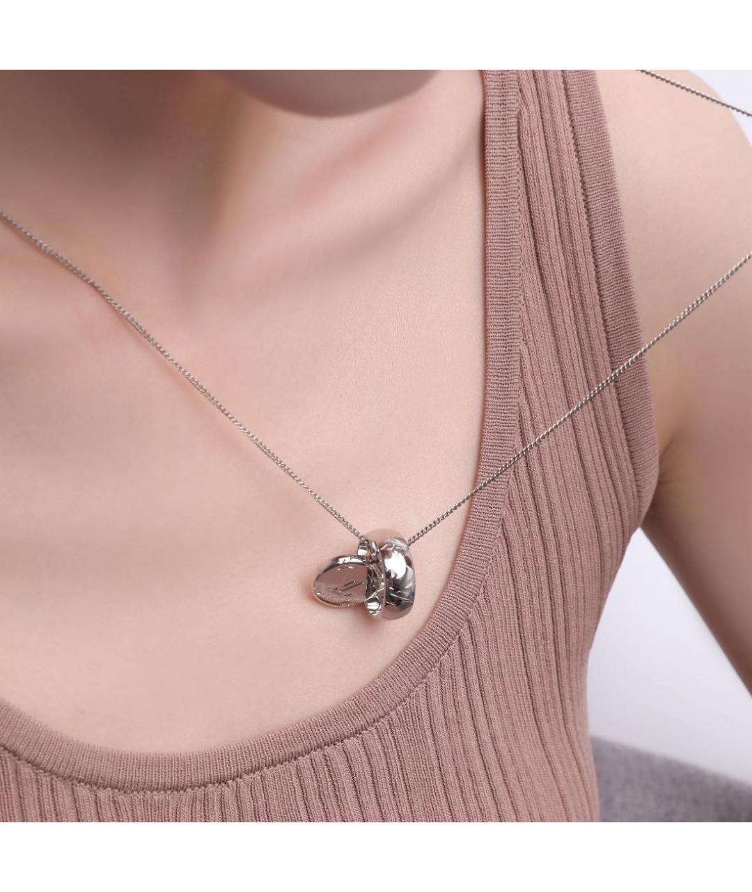 LOUIS VUITTON Серебряное металлическое колье, фото 5