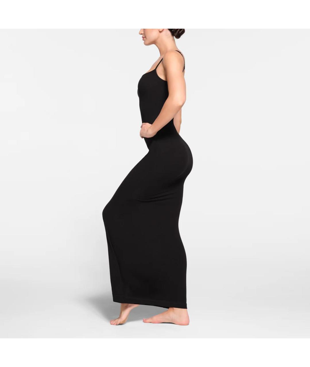 SKIMS Черное хлопковое повседневное платье, фото 5