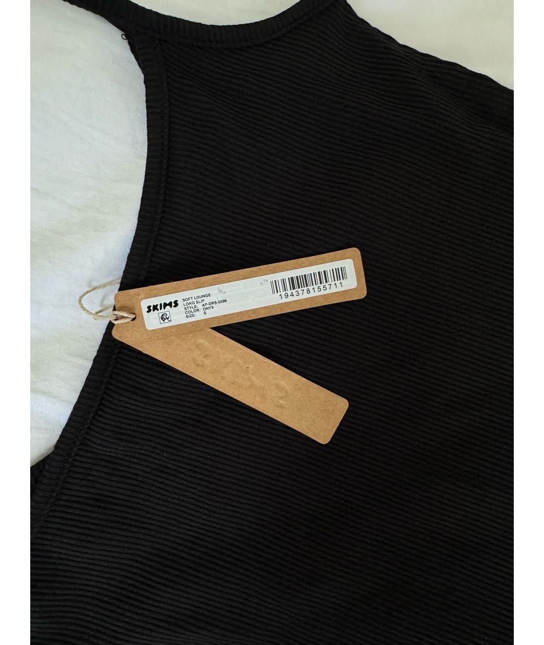 SKIMS Черное хлопковое повседневное платье, фото 3