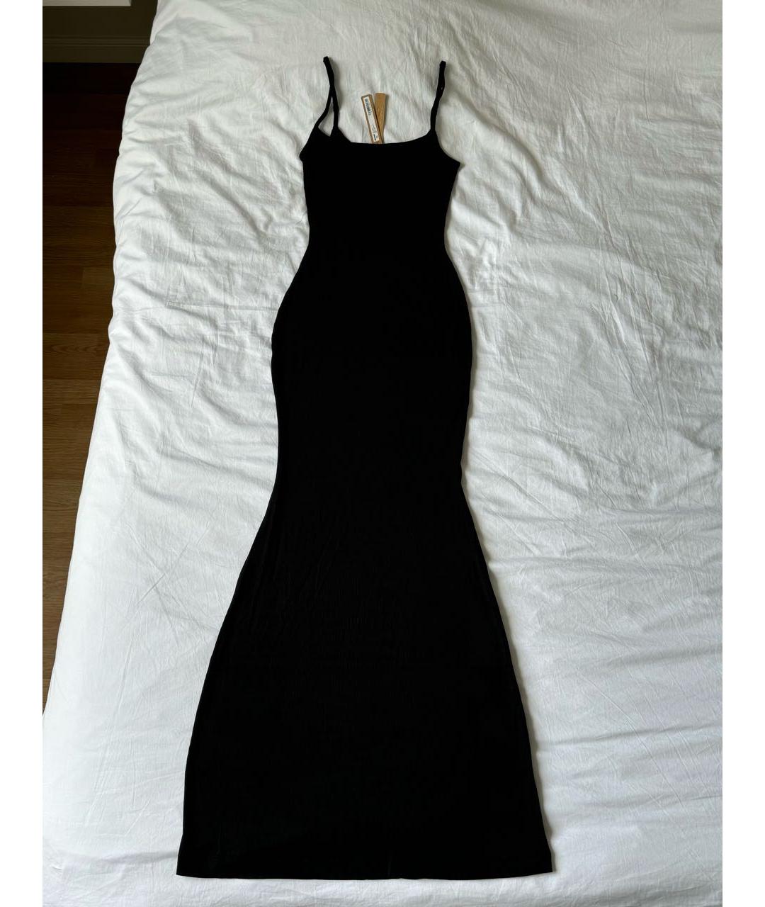 SKIMS Черное хлопковое повседневное платье, фото 2