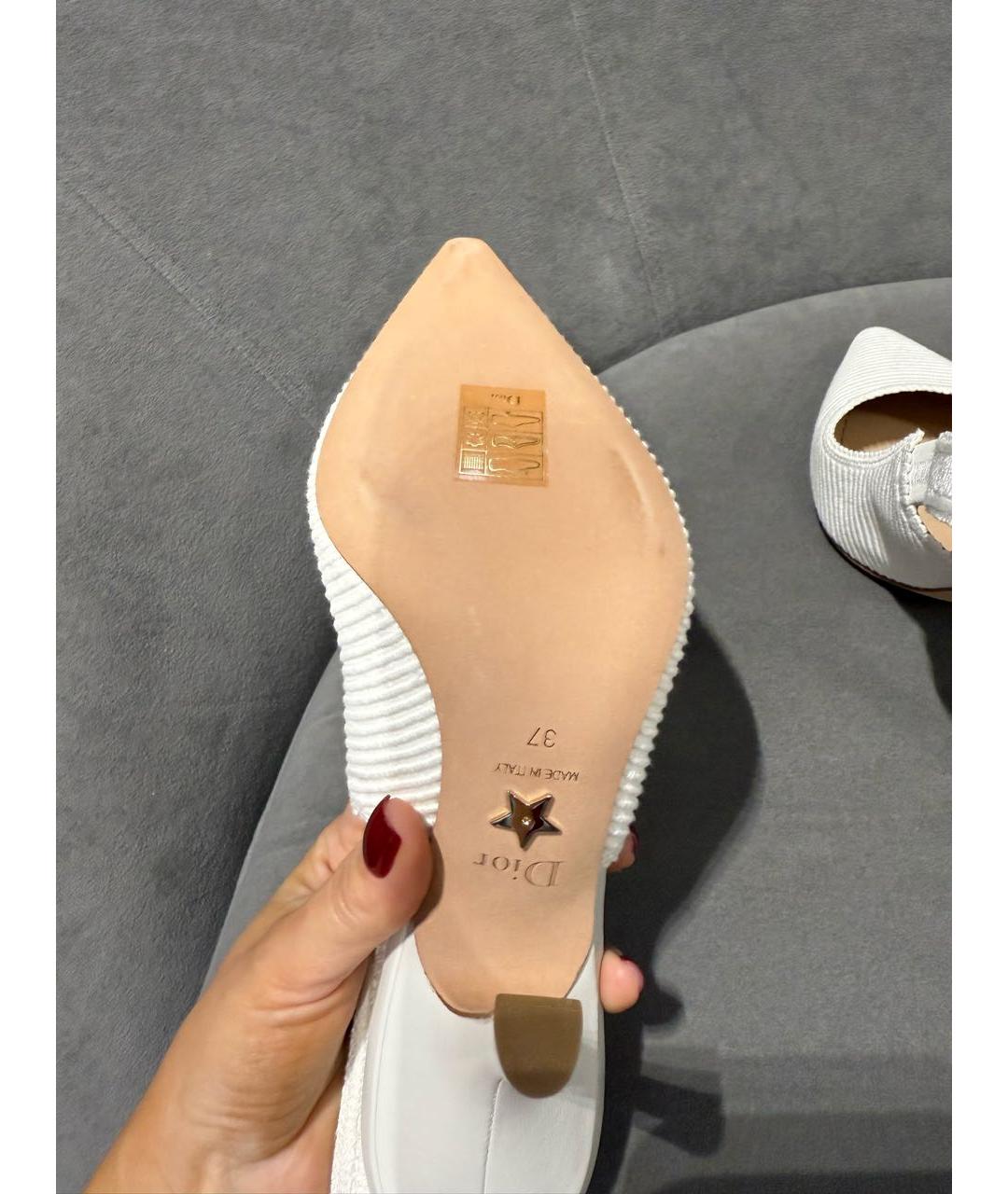 CHRISTIAN DIOR Белые кожаные туфли, фото 5
