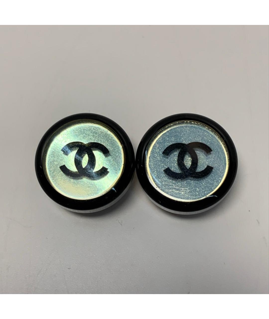 CHANEL Черные серьги, фото 9