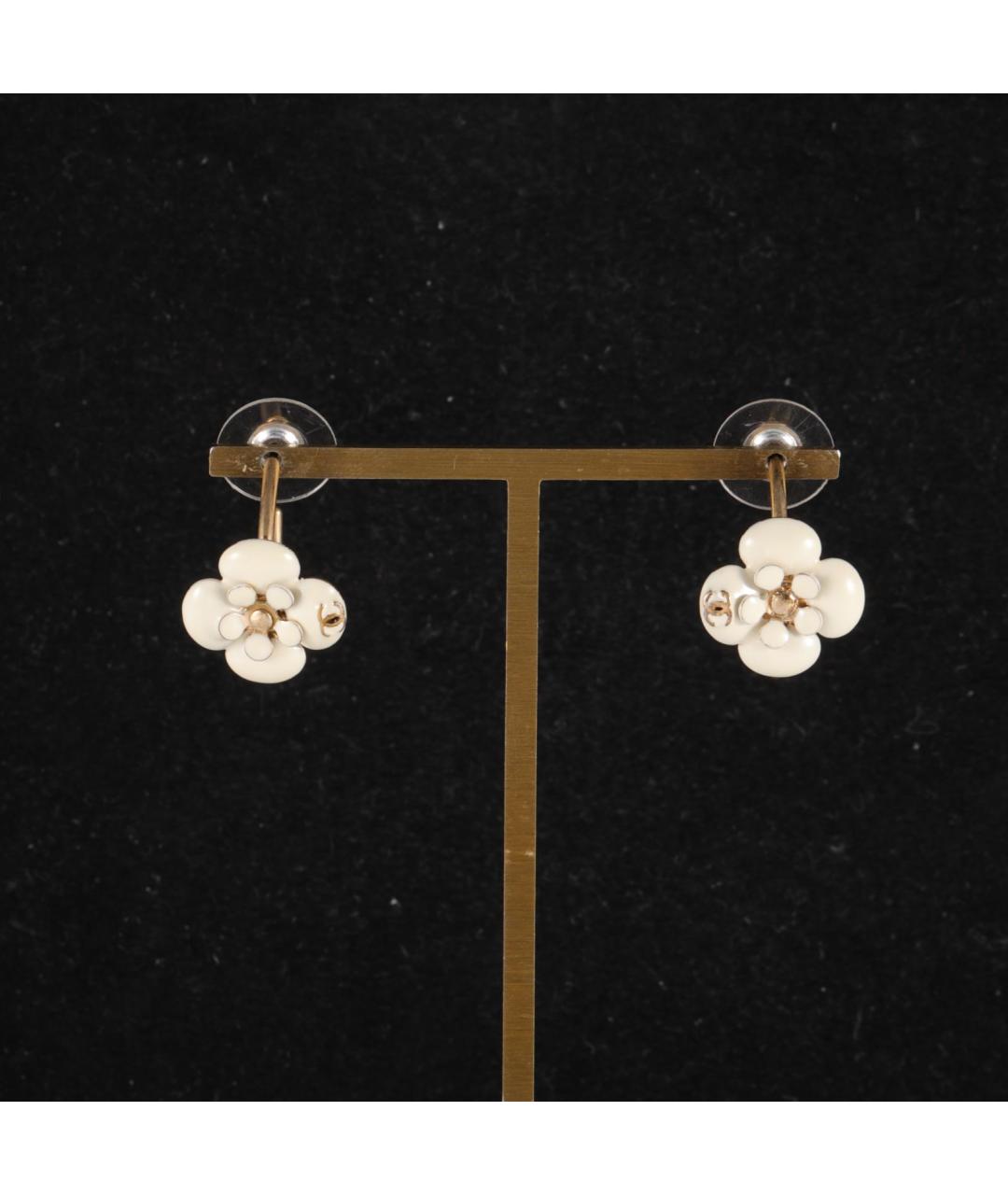 CHANEL Белые серьги, фото 7