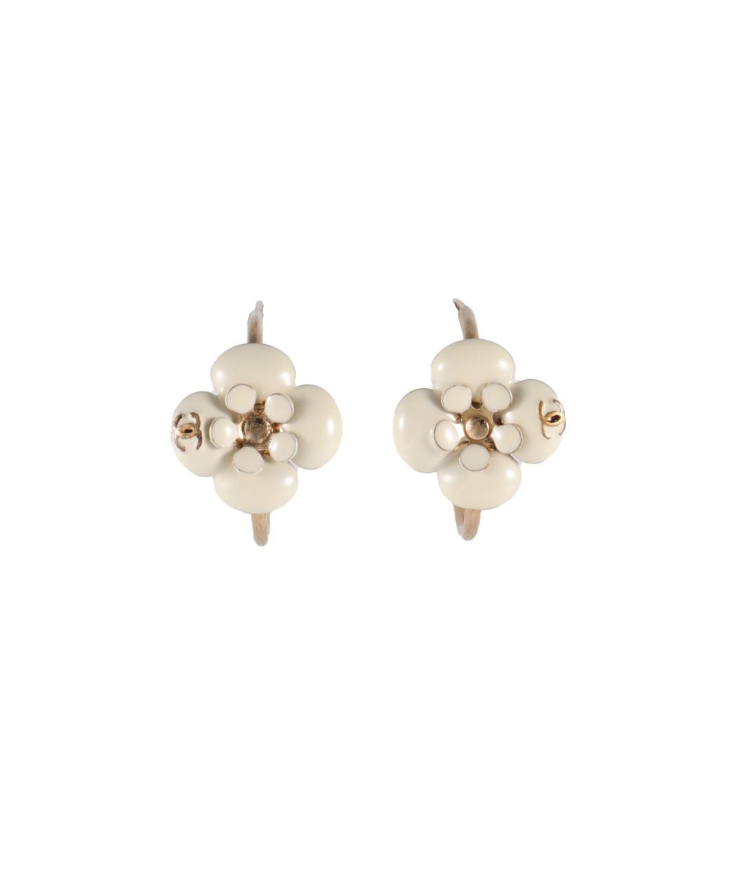 CHANEL Белые серьги, фото 1