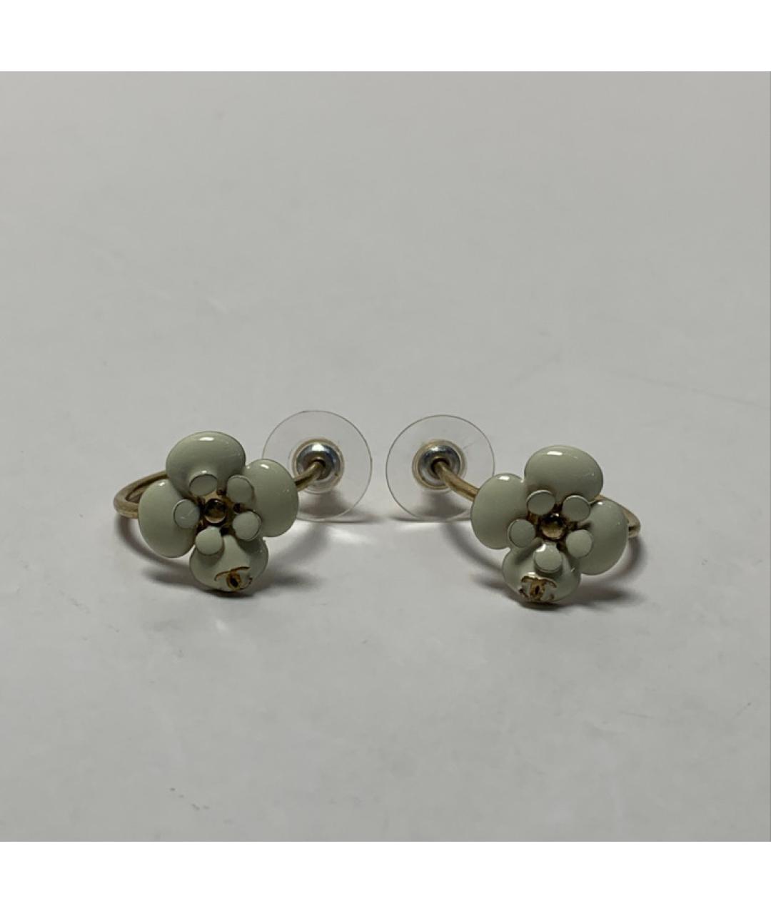CHANEL Белые серьги, фото 8