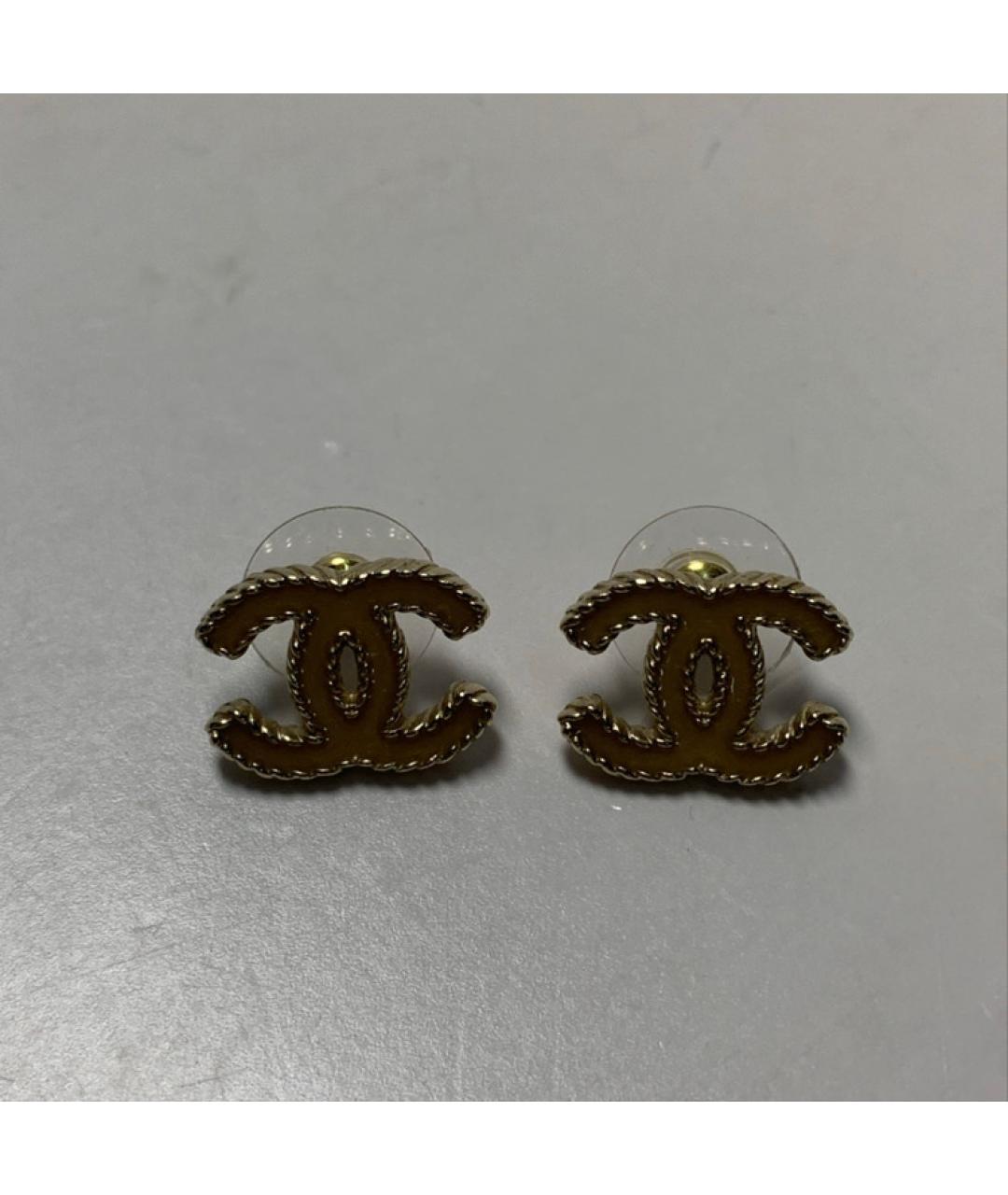 CHANEL Золотые латунные серьги, фото 8