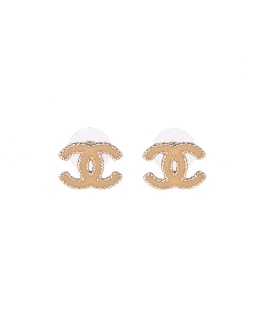 CHANEL Золотые латунные серьги, фото 1