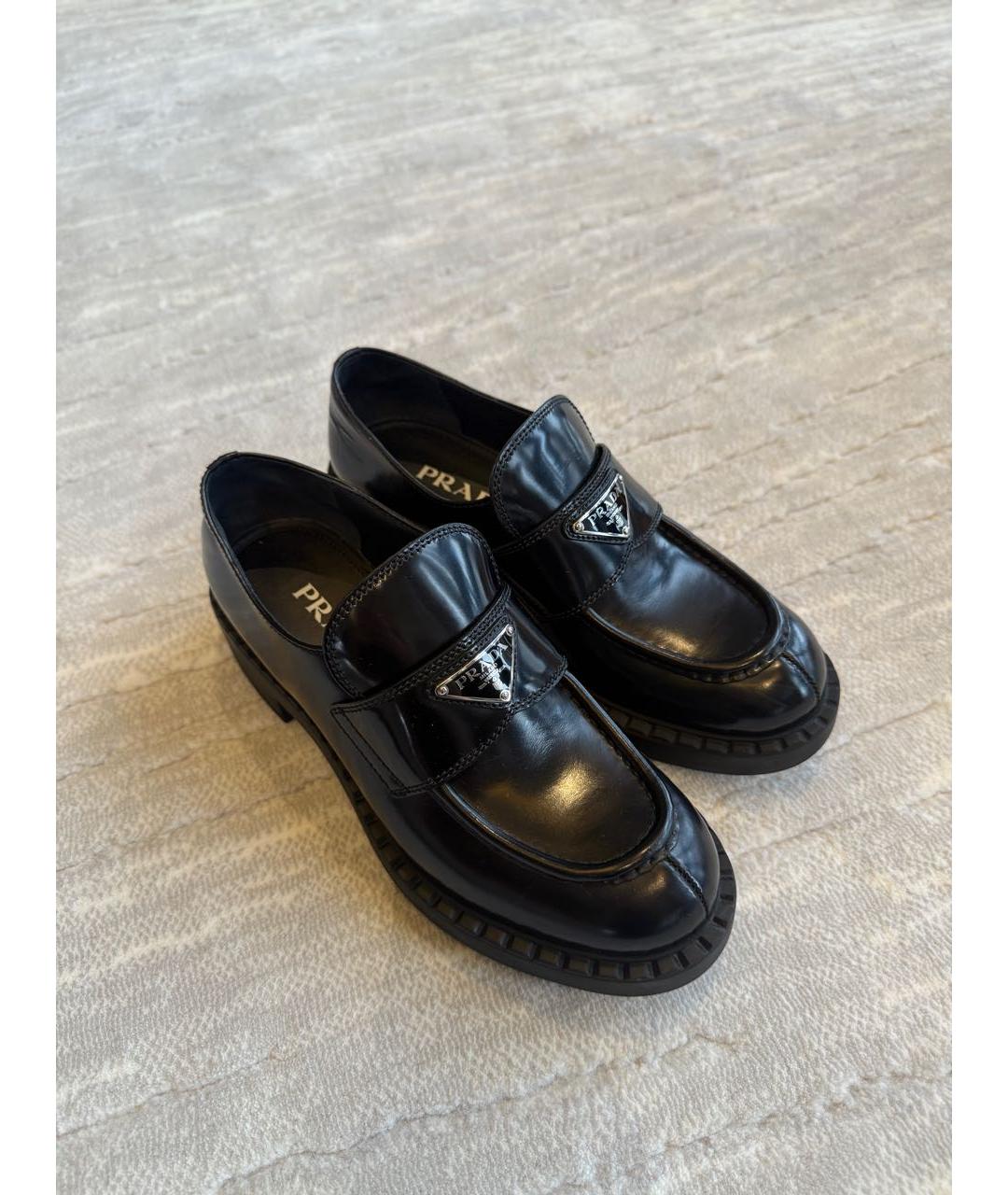 PRADA Черные кожаные лоферы, фото 8