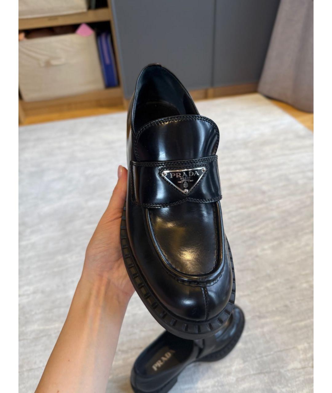 PRADA Черные кожаные лоферы, фото 7