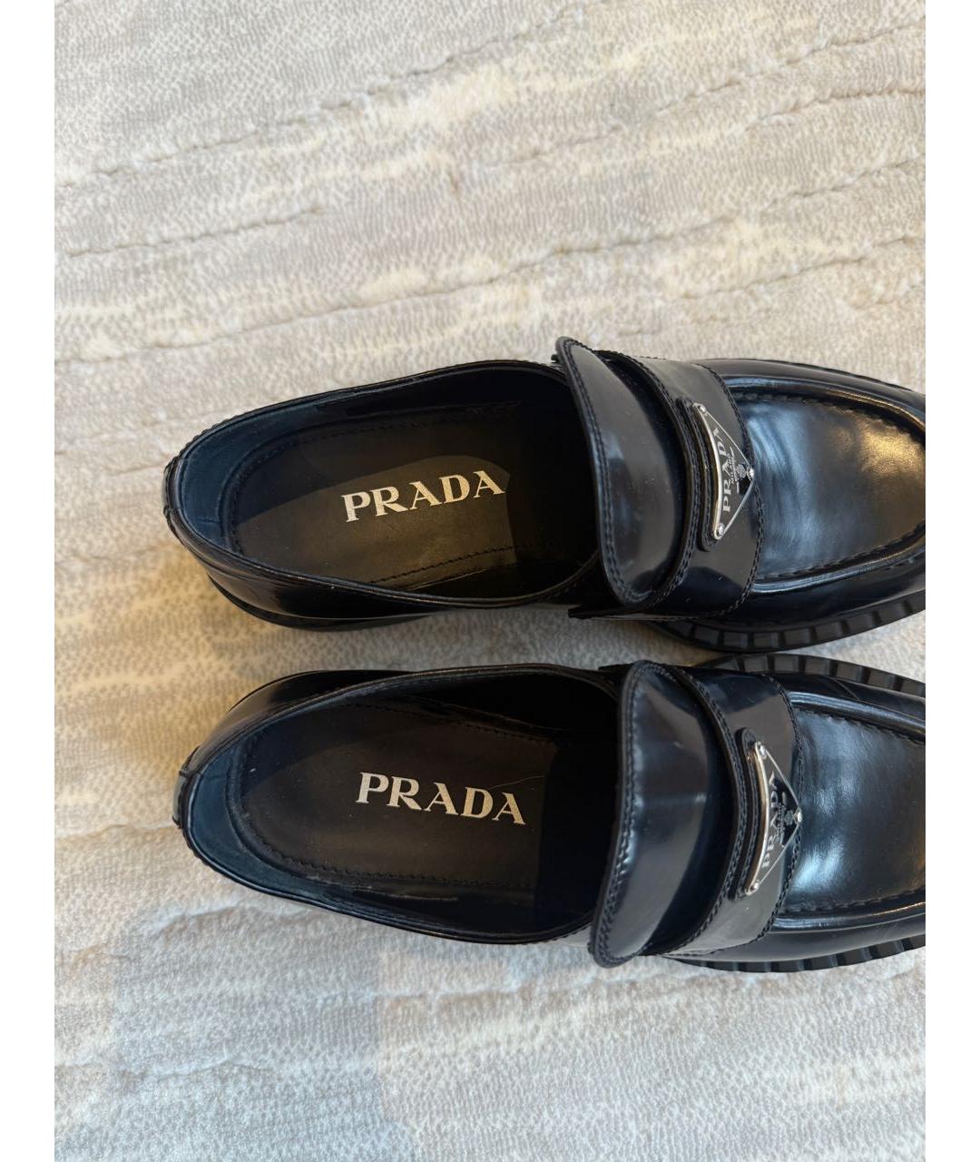 PRADA Черные кожаные лоферы, фото 3