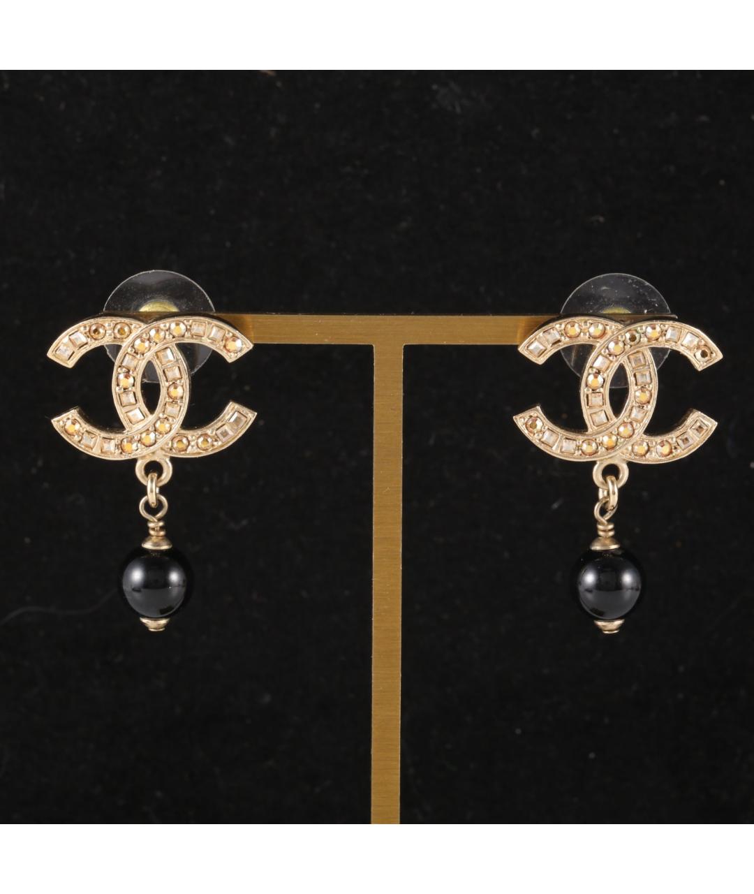 CHANEL Золотые латунные серьги, фото 7