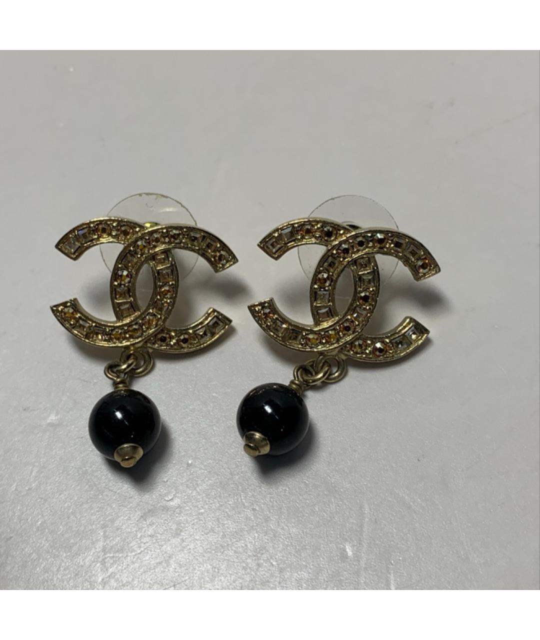 CHANEL Золотые латунные серьги, фото 8