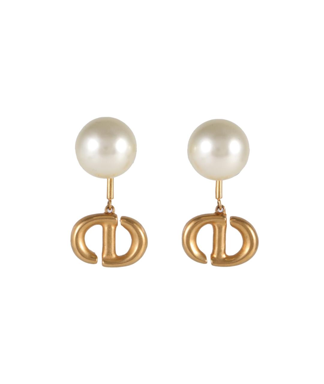 CHRISTIAN DIOR Золотые латунные серьги, фото 1