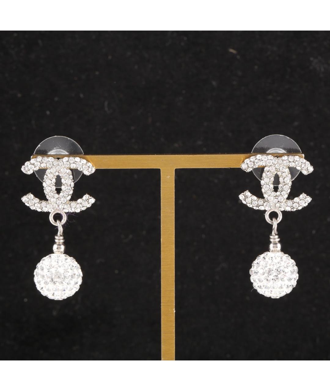 CHANEL Серебряные металлические серьги, фото 7