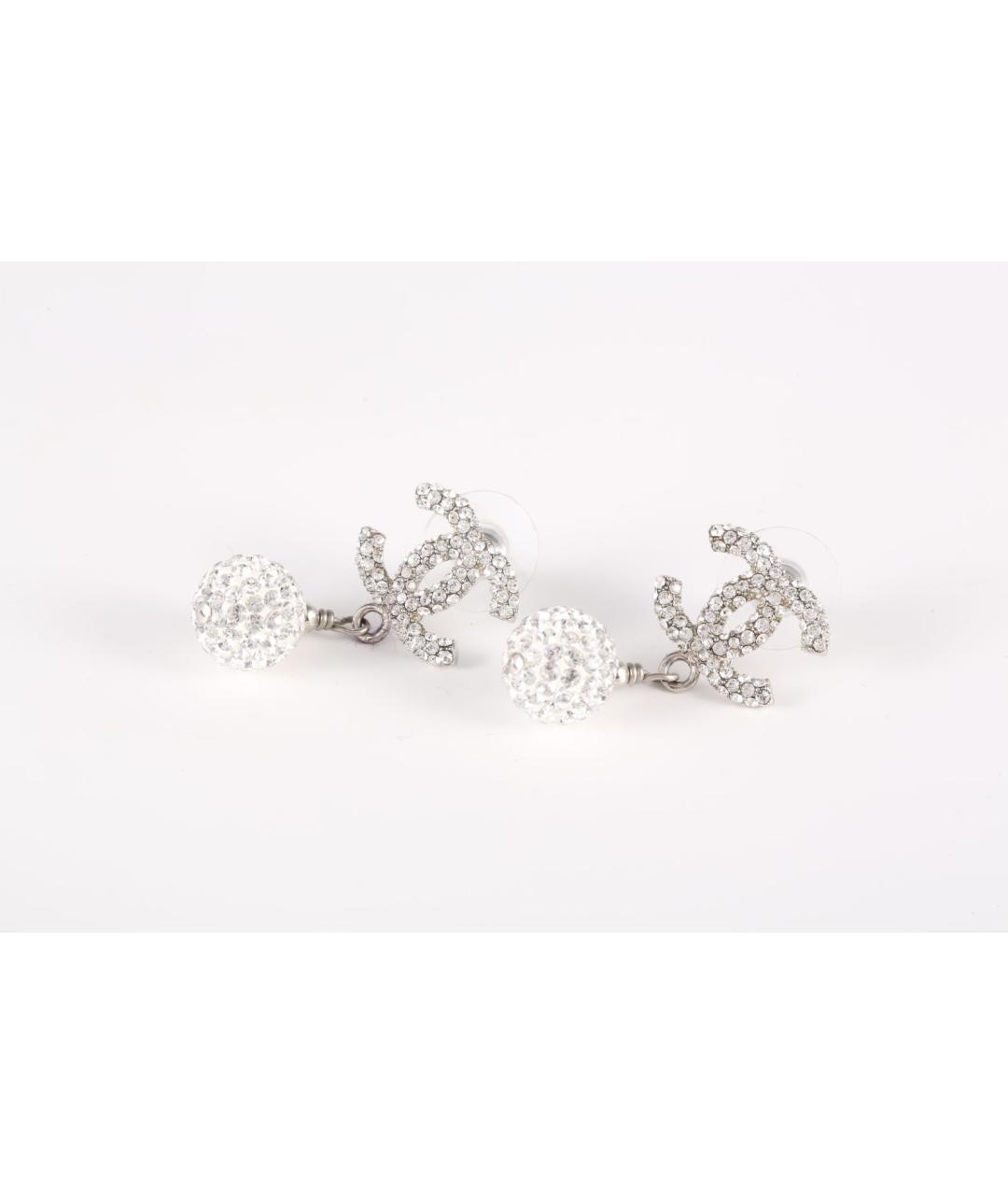 CHANEL Серебряные металлические серьги, фото 2