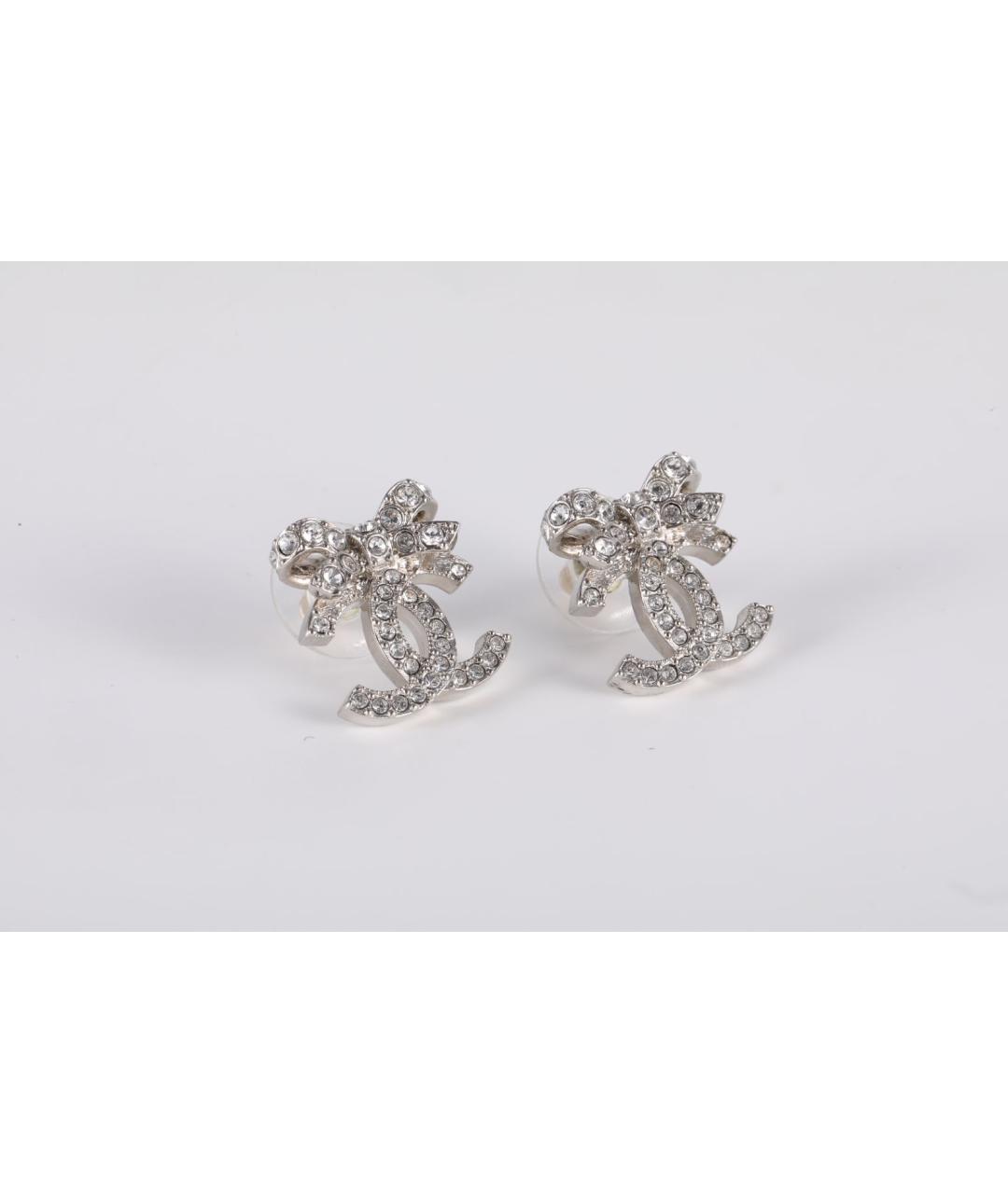 CHANEL Серебряные металлические серьги, фото 2