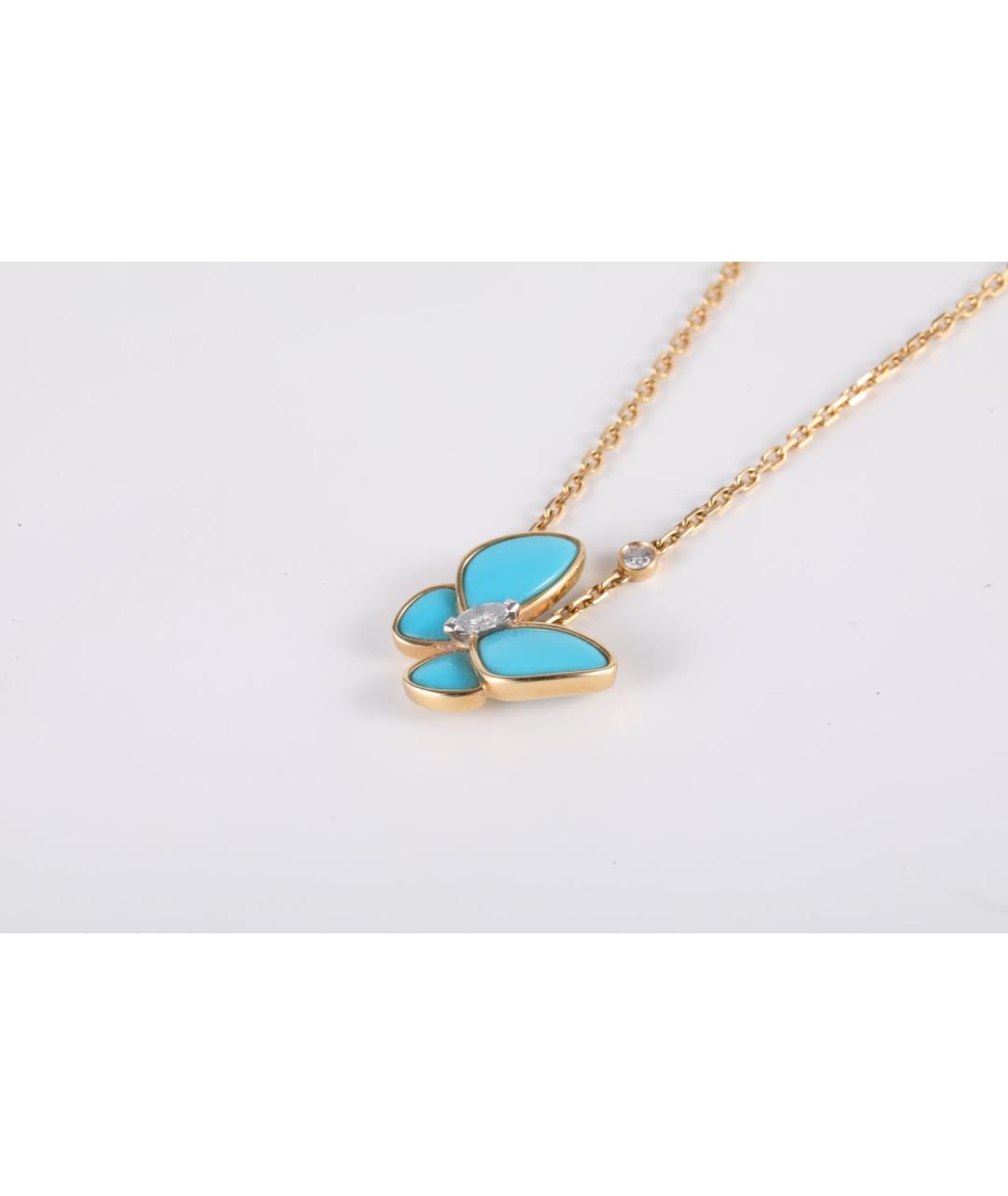 VAN CLEEF & ARPELS Бирюзовая подвеска из желтого золота, фото 2