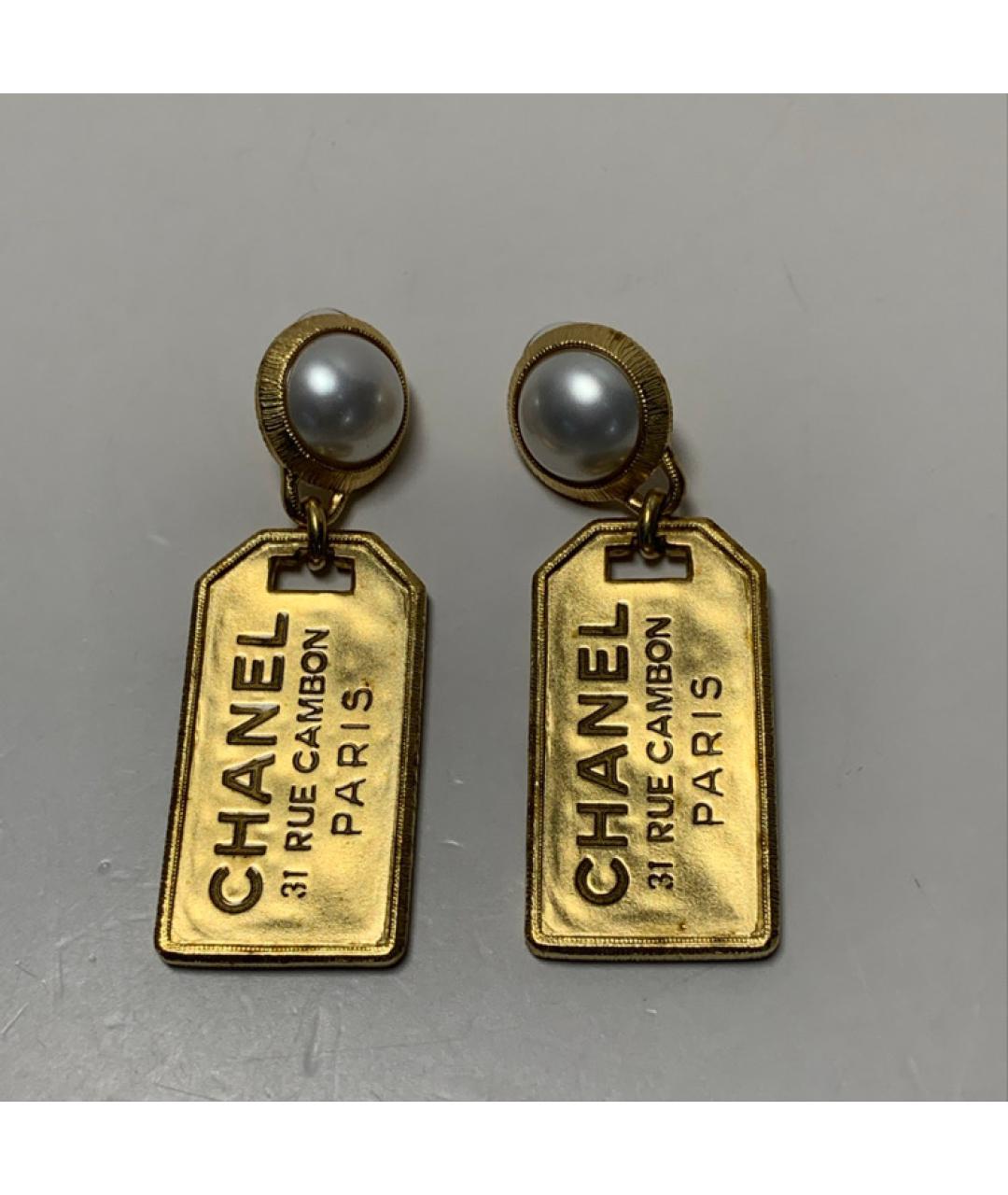 CHANEL Золотые серьги, фото 8