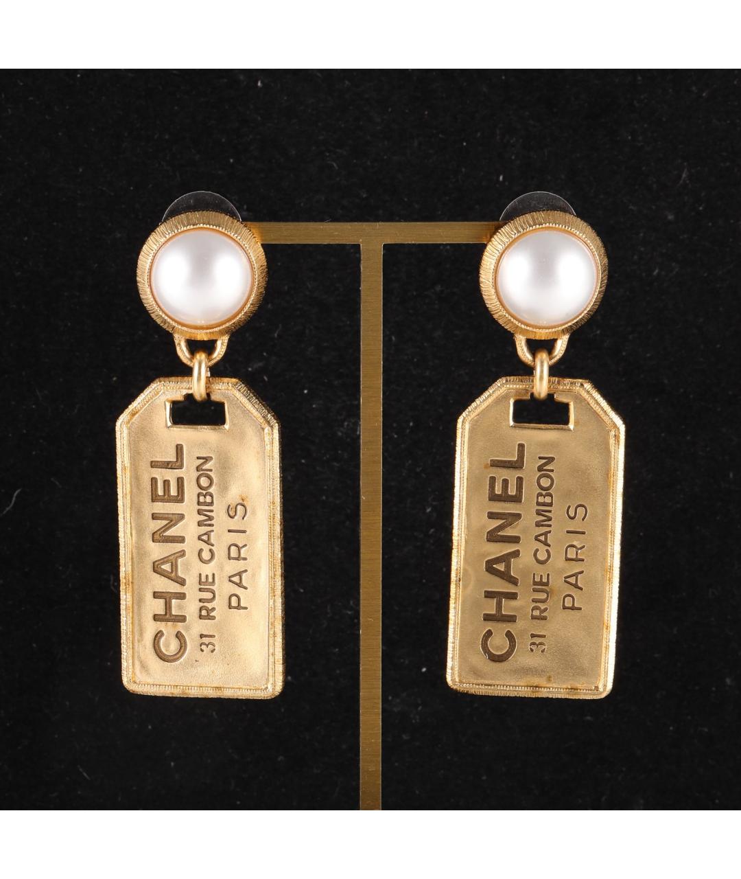 CHANEL Золотые серьги, фото 7