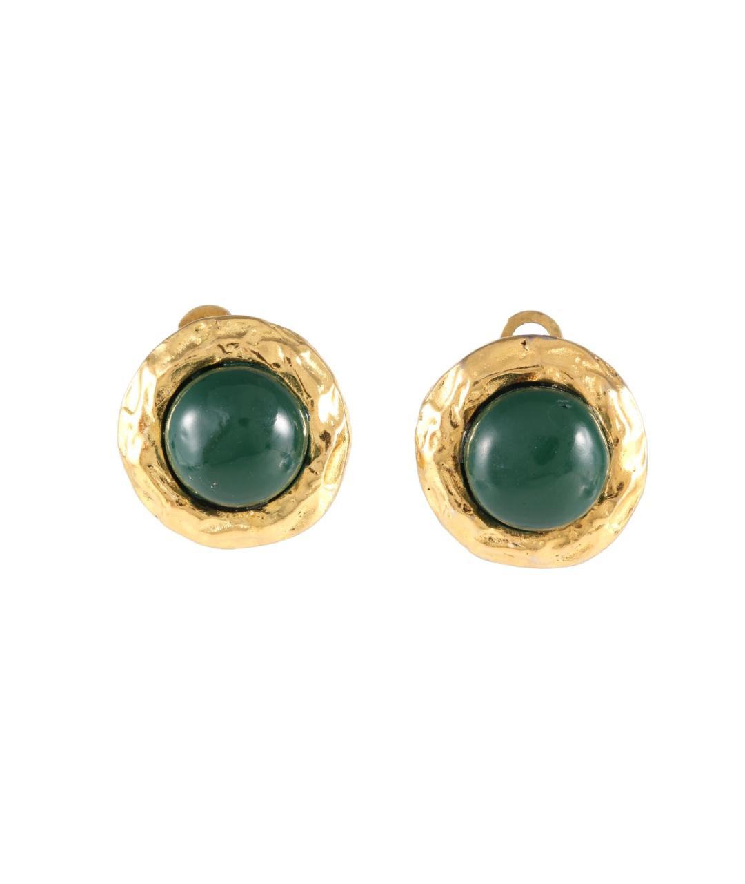 CHANEL Зеленые серьги, фото 1