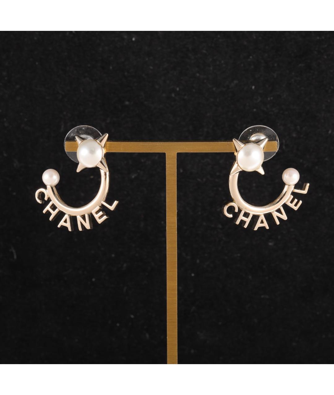 CHANEL Золотые серьги, фото 8