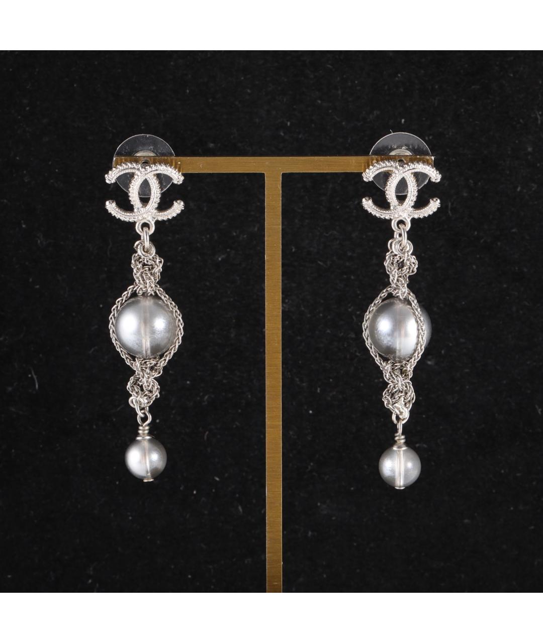 CHANEL Серебряные серьги, фото 7