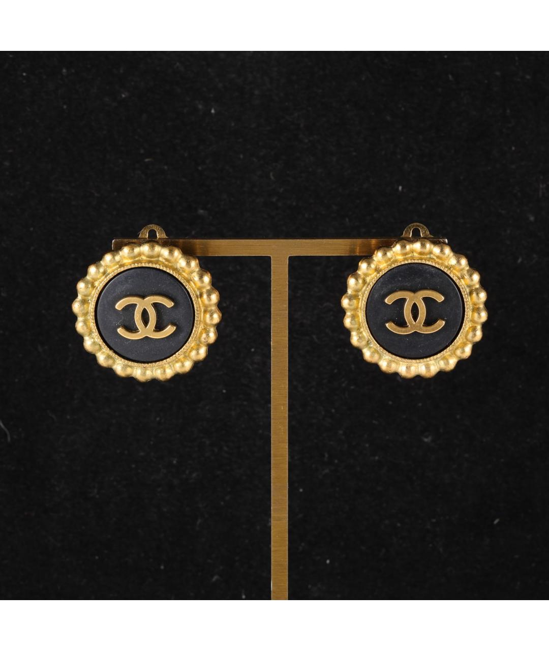 CHANEL Черные серьги, фото 7