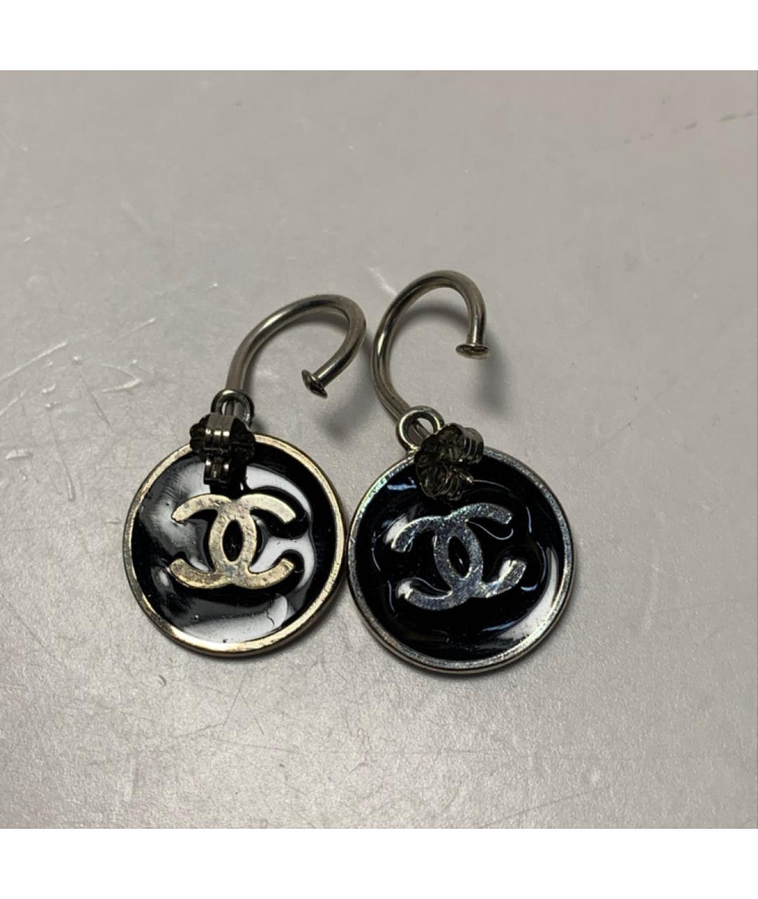 CHANEL Черные серьги, фото 8