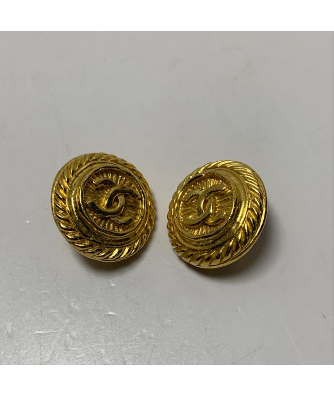 CHANEL Золотые латунные серьги, фото 8