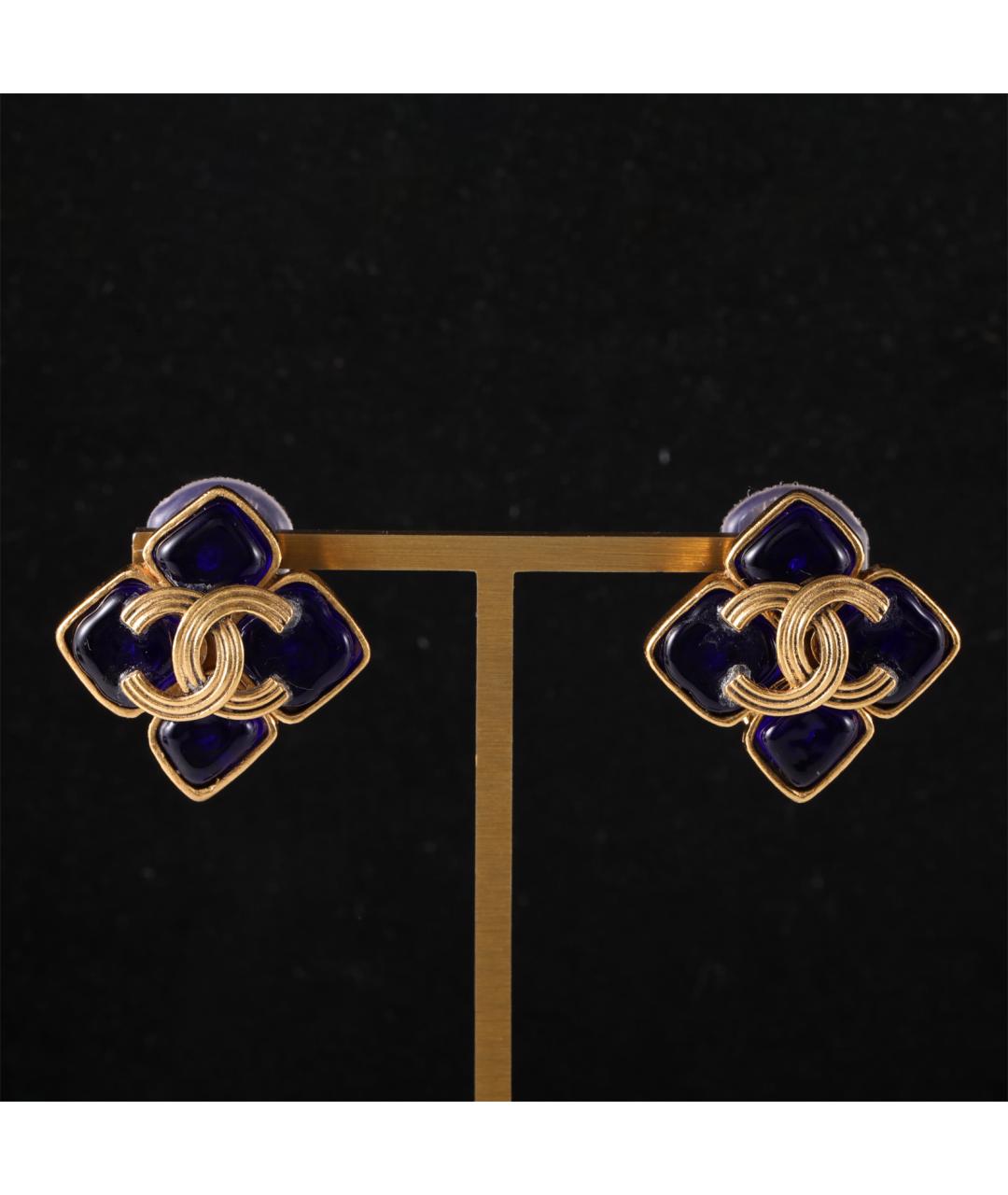 CHANEL Темно-синие серьги, фото 7