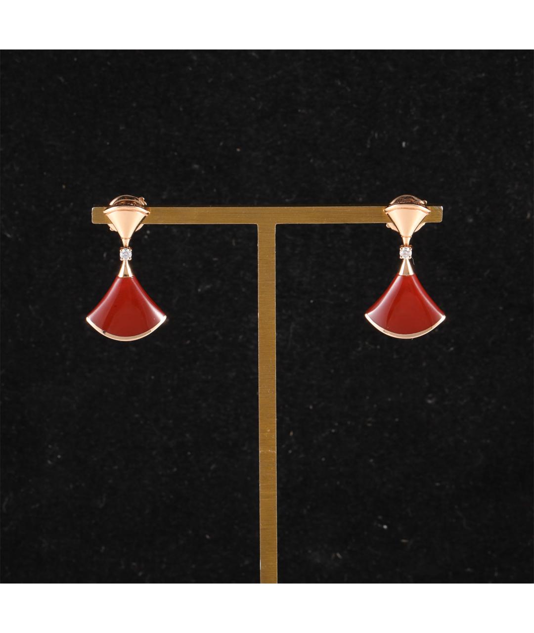 BVLGARI Красные серьги из розового золота, фото 8
