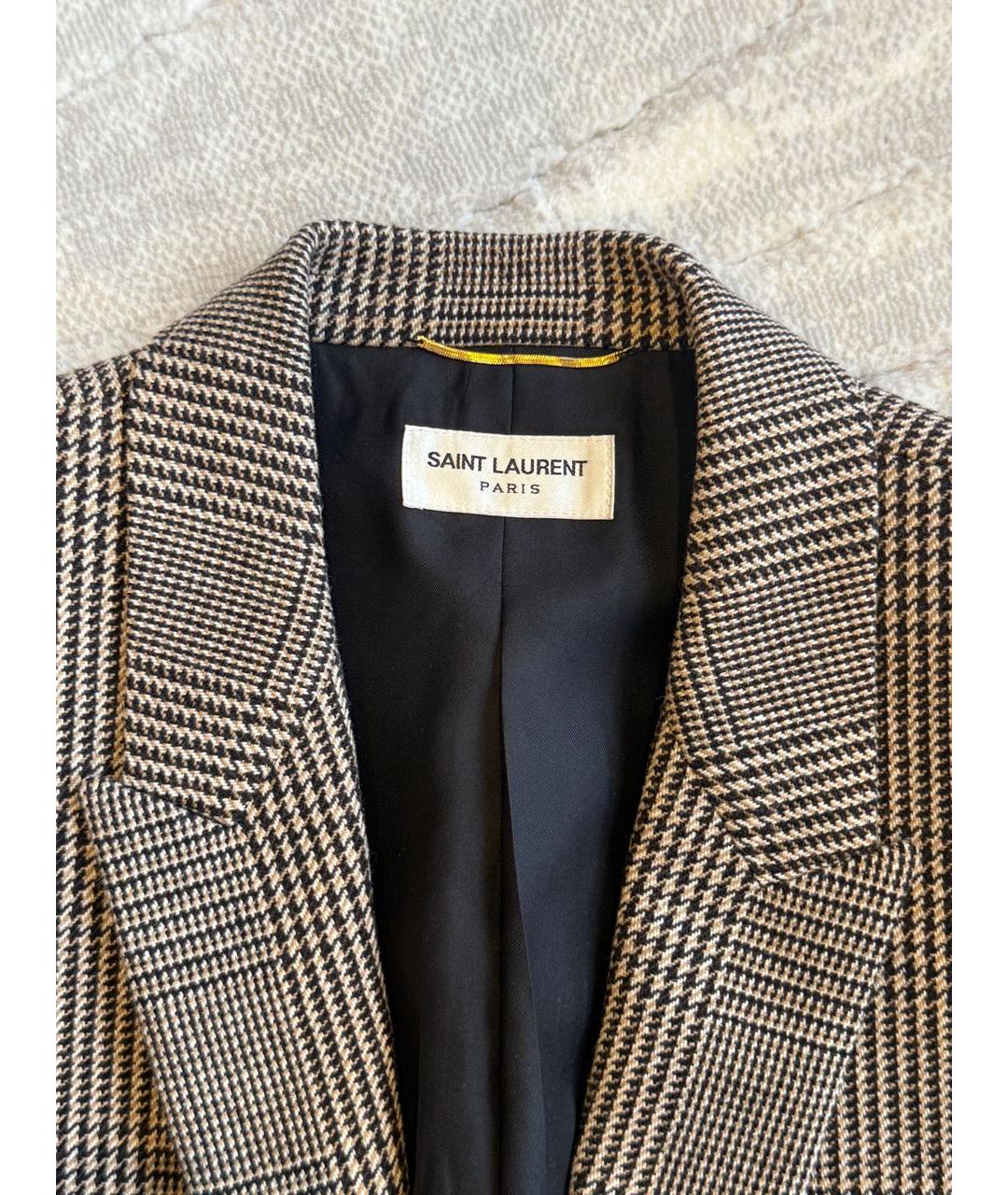 SAINT LAURENT Коричневый хлопковый жакет/пиджак, фото 4