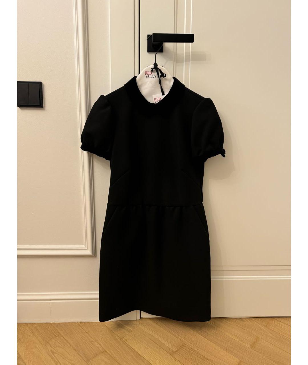RED VALENTINO Черное ацетатное коктейльное платье, фото 2