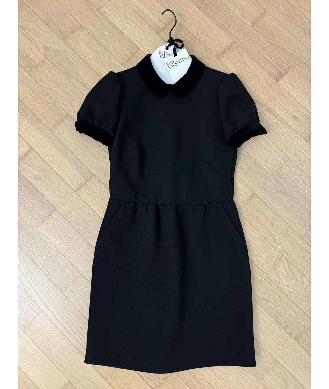 RED VALENTINO Черное ацетатное коктейльное платье, фото 5