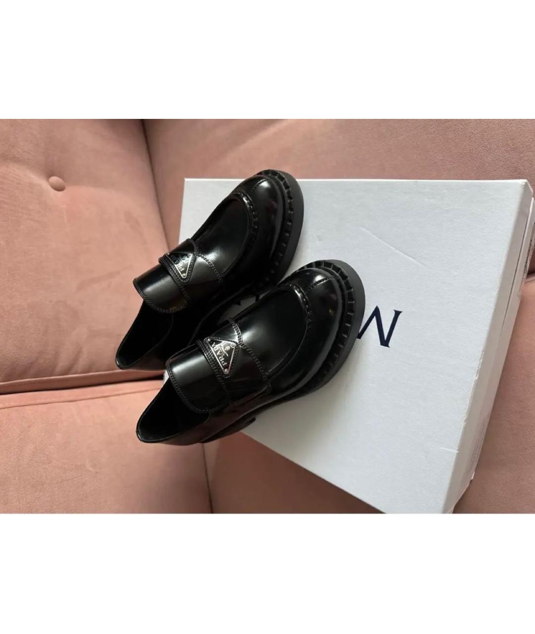 PRADA Черные кожаные лоферы, фото 3