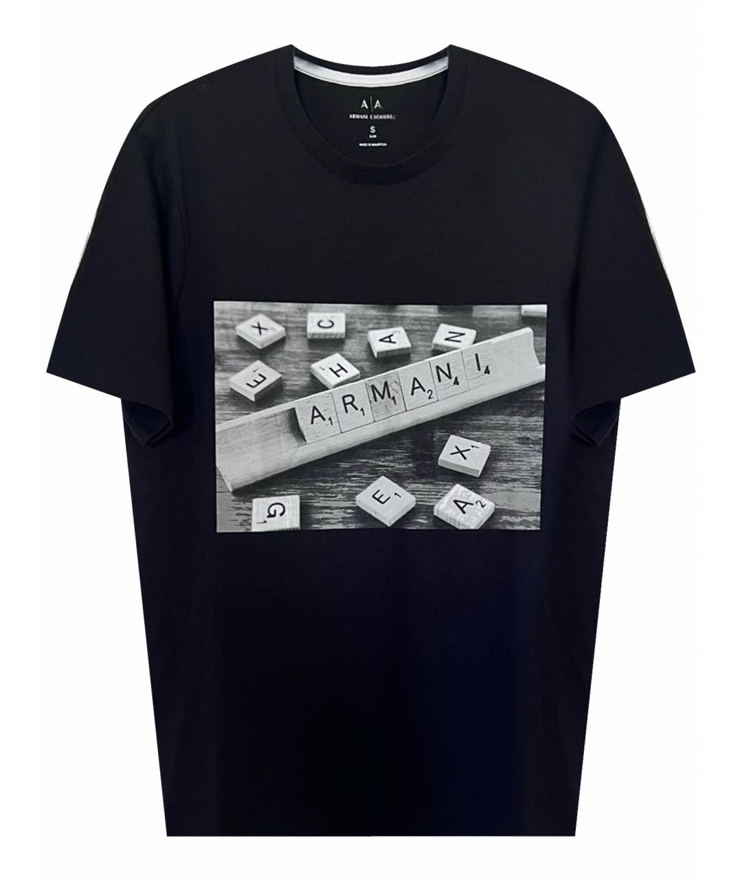 ARMANI EXCHANGE Черная хлопковая футболка, фото 1